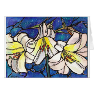 White Tiger Lily Flowers Glas in lood Design Art