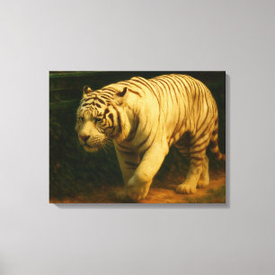 White Tiger Majesty – gestileerde wildlife art pri Canvas Afdruk