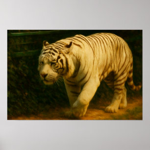 White Tiger Majesty – gestileerde wildlife art pri Poster