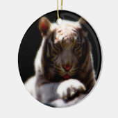 White Tiger Mirage Keramisch Ornament (Links)