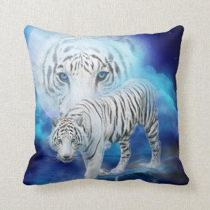White Tiger Moon Art Designer Pillow Kussen