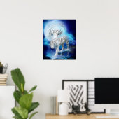 White Tiger Moon Art Poster/Print Poster (Thuiskantoor)
