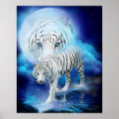 White Tiger Moon Art Poster/Print Poster (Voorkant)