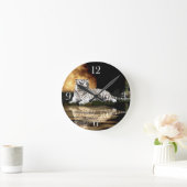 White Tiger & Moon Big Cat Animal Lover Wall Clock Ronde Klok (Huis)