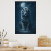 White Tiger – Moonlit Mystical Scene | ManJiangHon Poster (Keuken)