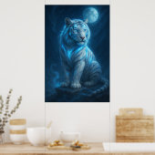 White Tiger – Moonlit Mystical Scene | ManJiangHon Poster (Keuken)
