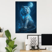 White Tiger – Moonlit Mystical Scene | ManJiangHon Poster (Thuiskantoor)