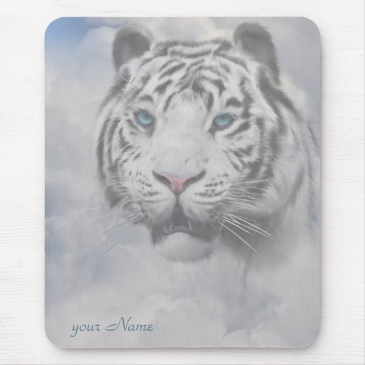White Tiger Mousepad Muismat (Voorkant)