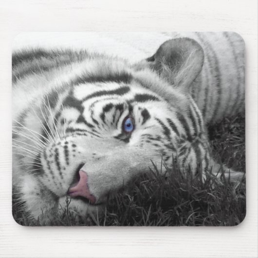 White Tiger mousepad Muismat (Voorkant)