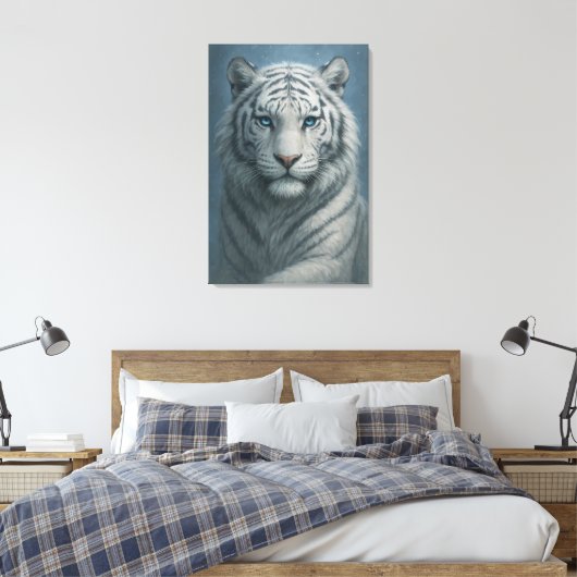 White Tiger – Mystical Fantasy Portrait – ManJiang Canvas Afdruk (Insitu (Slaapkamer))