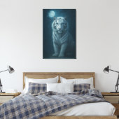 White Tiger – Mystical Fantasy Portrait – ManJiang Canvas Afdruk (Insitu (Slaapkamer))