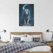 White Tiger – Mystical Fantasy Portrait – ManJiang Canvas Afdruk (Insitu (Slaapkamer))