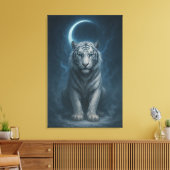 White Tiger – Mystical Fantasy Portrait – ManJiang Canvas Afdruk (Insitu (Woonkamer))