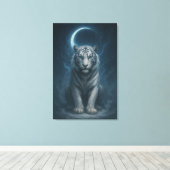 White Tiger – Mystical Fantasy Portrait – ManJiang Canvas Afdruk (Insitu (Houten vloer))