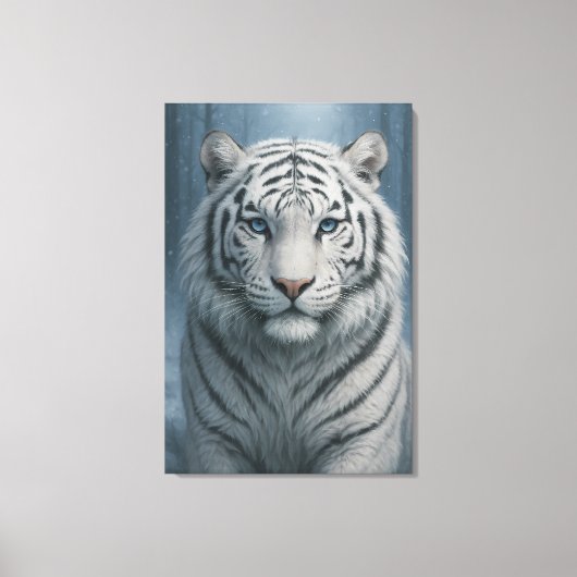 White Tiger – Mystical Fantasy Portrait – ManJiang Canvas Afdruk (Voorkant)