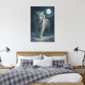 White Tiger – Mystical Fantasy Portrait – ManJiang Canvas Afdruk (Insitu (Slaapkamer))