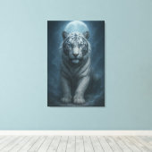 White Tiger – Mystical Fantasy Portrait – ManJiang Canvas Afdruk (Insitu (Houten vloer))