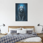 White Tiger – Mystical Fantasy Portrait – ManJiang Canvas Afdruk (Insitu (Slaapkamer))