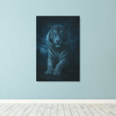 White Tiger – Mystical Fantasy Portrait – ManJiang Canvas Afdruk (Insitu (Houten vloer))