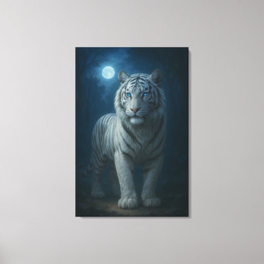 White Tiger – Mystical Fantasy Portrait – ManJiang Canvas Afdruk (Voorkant)