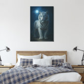 White Tiger – Mystical Fantasy Portrait – ManJiang Canvas Afdruk (Insitu (Slaapkamer))
