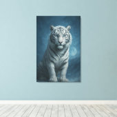 White Tiger – Mystical Fantasy Portrait – ManJiang Canvas Afdruk (Insitu (Houten vloer))