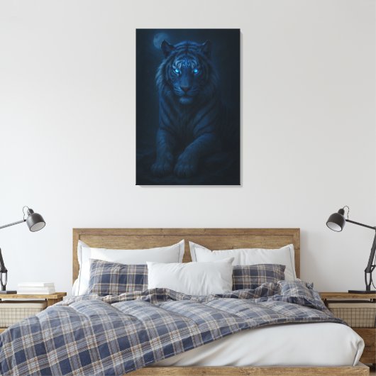White Tiger – Mystical Fantasy Portrait – ManJiang Canvas Afdruk (Insitu (Slaapkamer))