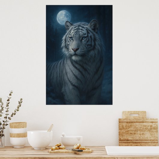 White Tiger – Mystical Fantasy Portrait – ManJiang Poster (Keuken)