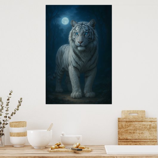 White Tiger – Mystical Fantasy Portrait – ManJiang Poster (Keuken)