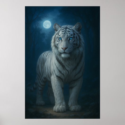 White Tiger – Mystical Fantasy Portrait – ManJiang Poster (Voorkant)