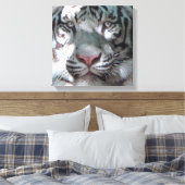 White Tiger Ontmoeting Canvas Afdruk (Insitu (Slaapkamer))