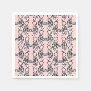 White Tiger Paper Napkins Servet
