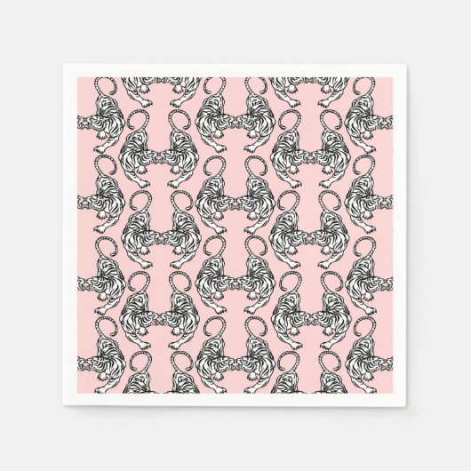 White Tiger Paper Napkins Servet (Voorkant)
