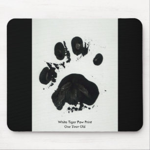 White Tiger Paw Print Mousepad Muismat