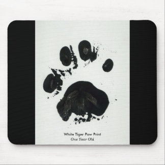 White Tiger Paw Print Mousepad Muismat