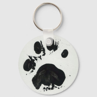 White Tiger Paw Print Sleutelhanger