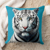 White Tiger Pop Art – Fierce & Kleurrijke Wild Cat Kussen (Deken)
