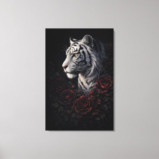 White Tiger Portrait – Calm Power and Silent Gaze Canvas Afdruk (Voorkant)