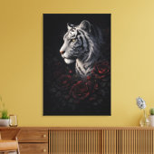 White Tiger Portrait – Calm Power and Silent Gaze Canvas Afdruk (Insitu (Woonkamer))