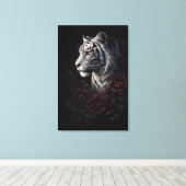 White Tiger Portrait – Calm Power and Silent Gaze Canvas Afdruk (Insitu (Houten vloer))