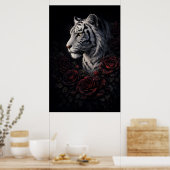 White Tiger Portrait – Calm Power and Silent Gaze Poster (Keuken)
