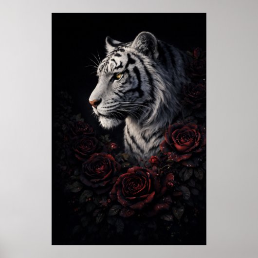 White Tiger Portrait – Calm Power and Silent Gaze Poster (Voorkant)