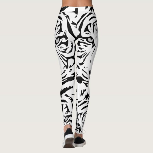 White Tiger Print Leggings (Achterkant)