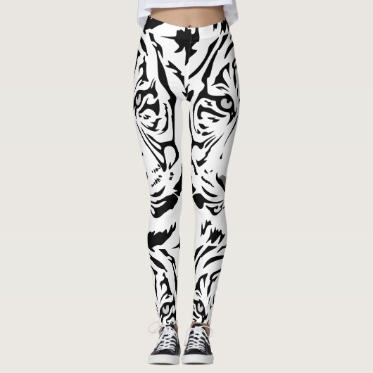 White Tiger Print Leggings (Voorkant)
