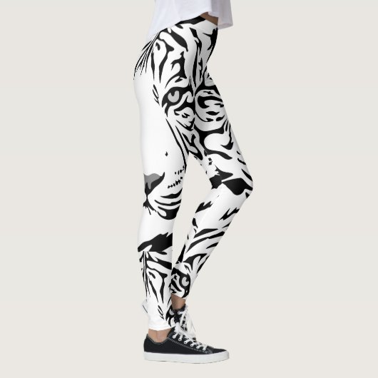 White Tiger Print Leggings (Rechts)
