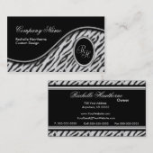 White Tiger Print Monogram S Visitekaartjes ~ Bl (Voorkant / Achterkant)