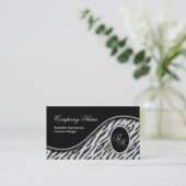 White Tiger Print Monogram S Visitekaartjes ~ Bl (Staand voorkant)