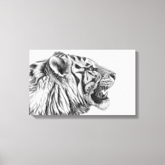 White Tiger Profiel van Svetlana Ledneva-Schukina Canvas Afdruk