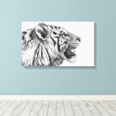 White Tiger Profiel van Svetlana Ledneva-Schukina Canvas Afdruk (Insitu (Houten vloer))
