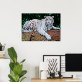 White Tiger Resting Photo Poster (Thuiskantoor)